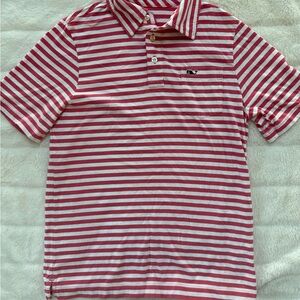 Vineyard Vines Red and White Striped Polo Shirt